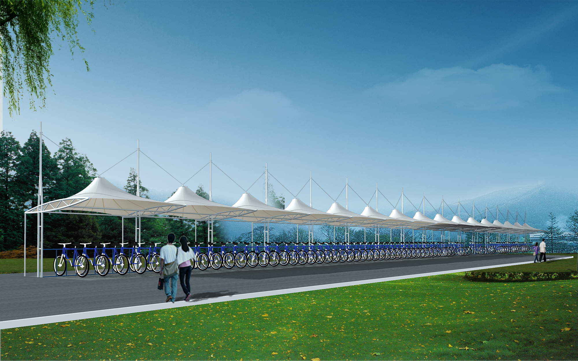 武漢陽光空間膜結構車棚16